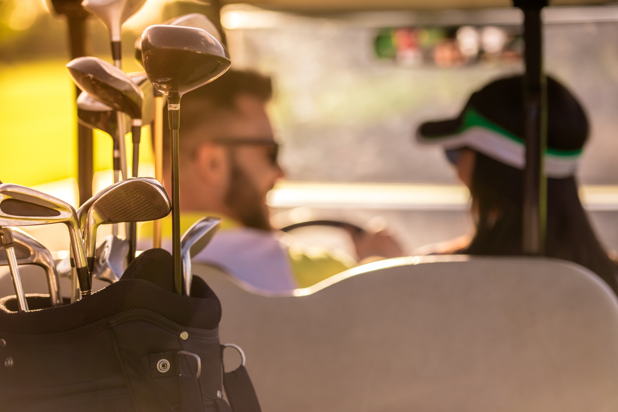Couple playing golf
